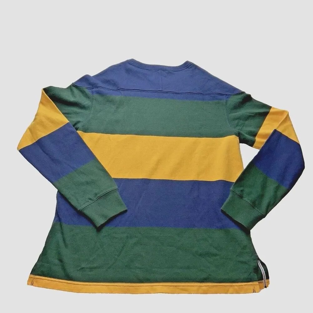 Vintage Polo Ralph Lauren Sweatshirt Men's Size M Color Block Crest Striped Logo
